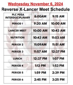 reverse x schedule